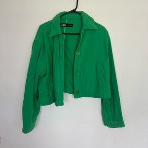Zara cropped oversized green